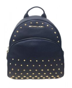 michael kors abbey medium studded backpack leather black